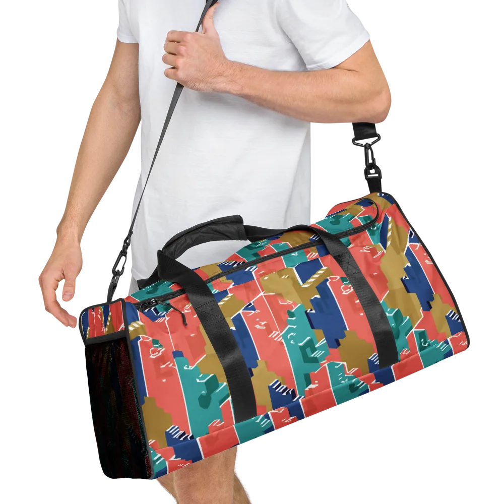 Coral Skyline on Duffle Bag — Right Front