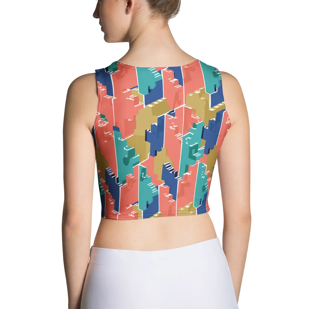 Coral Skyline on Crop Top — Back