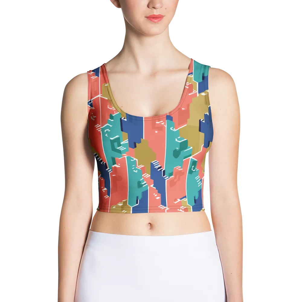 Coral Skyline on Crop Top — Front