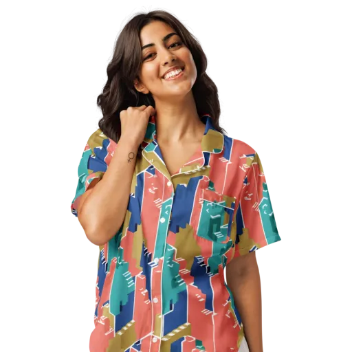 Coral Skyline on a Women's Short Sleeve Pajama Top