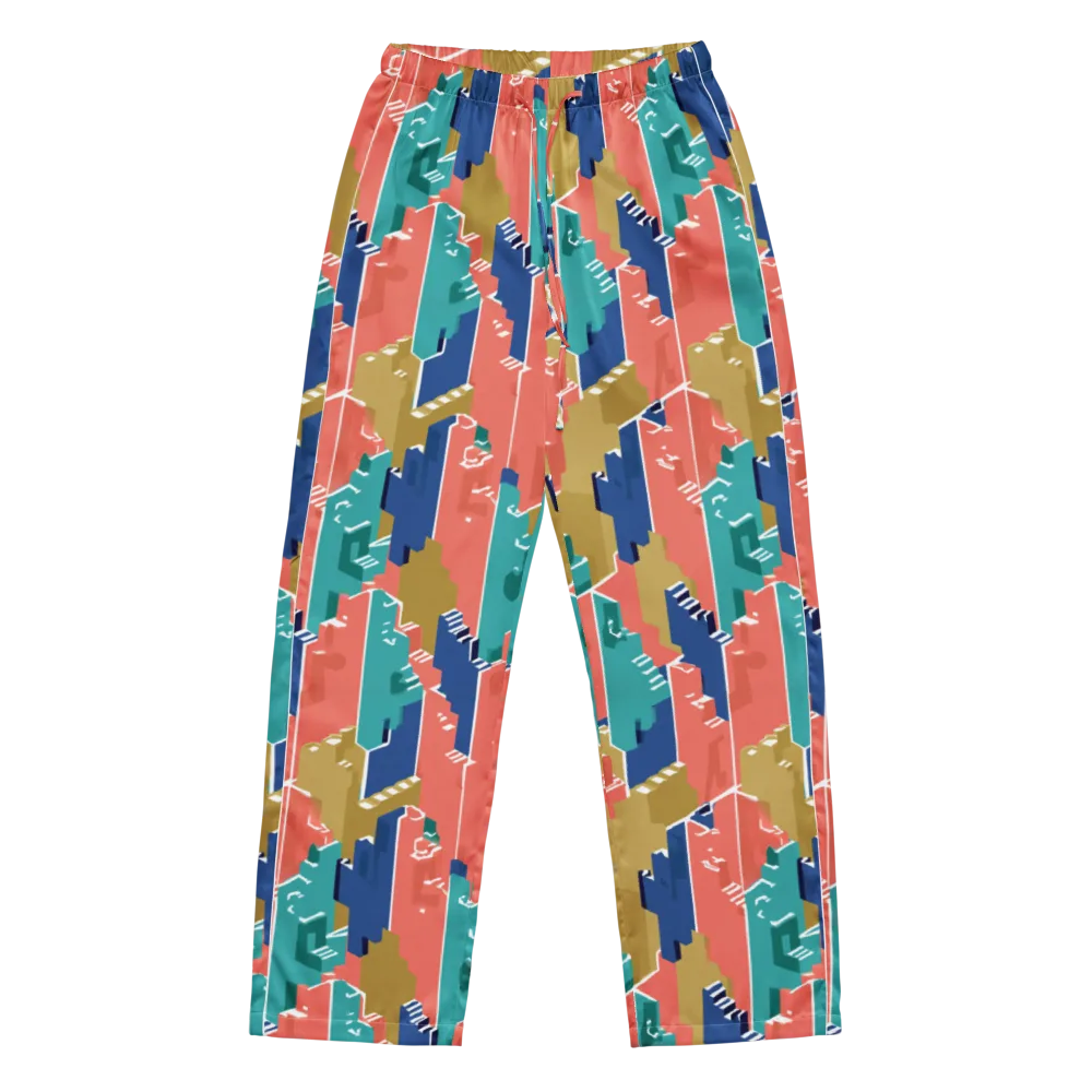Coral Skyline on Women's Pajama Pants — Front