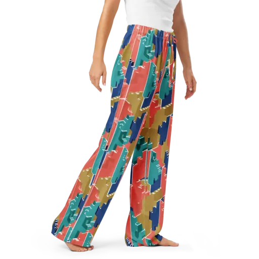 Coral Skyline on a Women's Pajama Pants