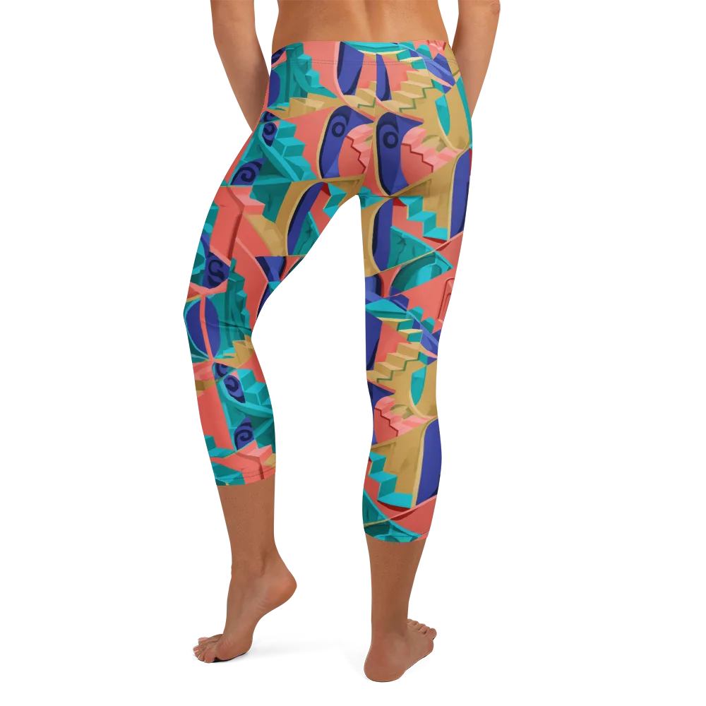 Chromatic Stairwell on Capri Leggings — Back
