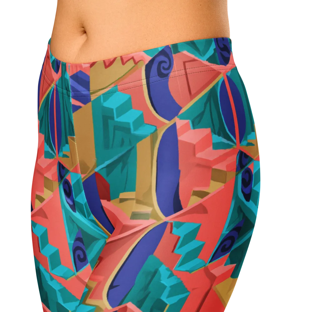 Chromatic Stairwell on Capri Leggings — Zoomed-in