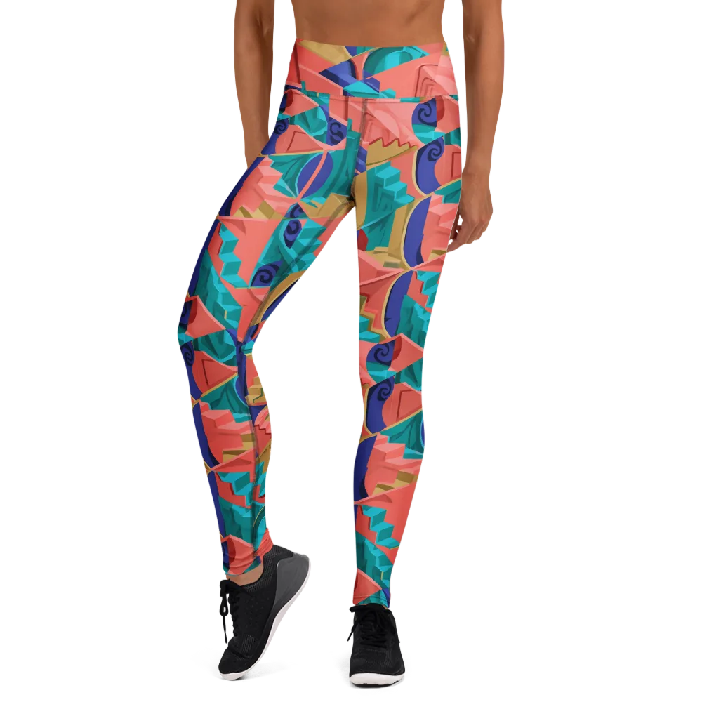 Chromatic Stairwell on Yoga Leggings — Front
