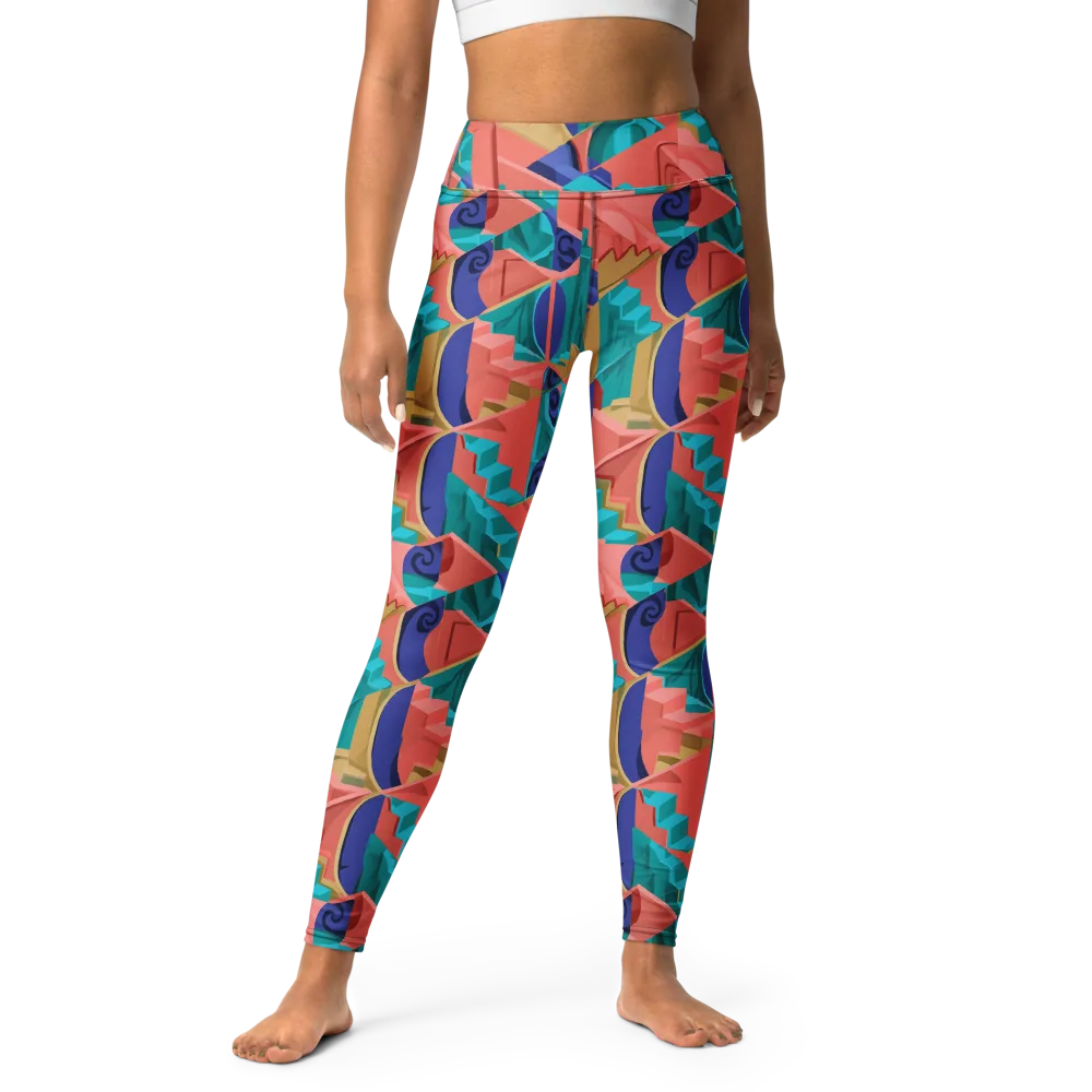 Chromatic Stairwell on Yoga Leggings — Front