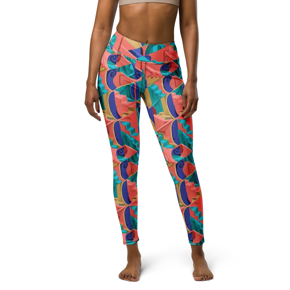 Chromatic Stairwell on Yoga Leggings — Front