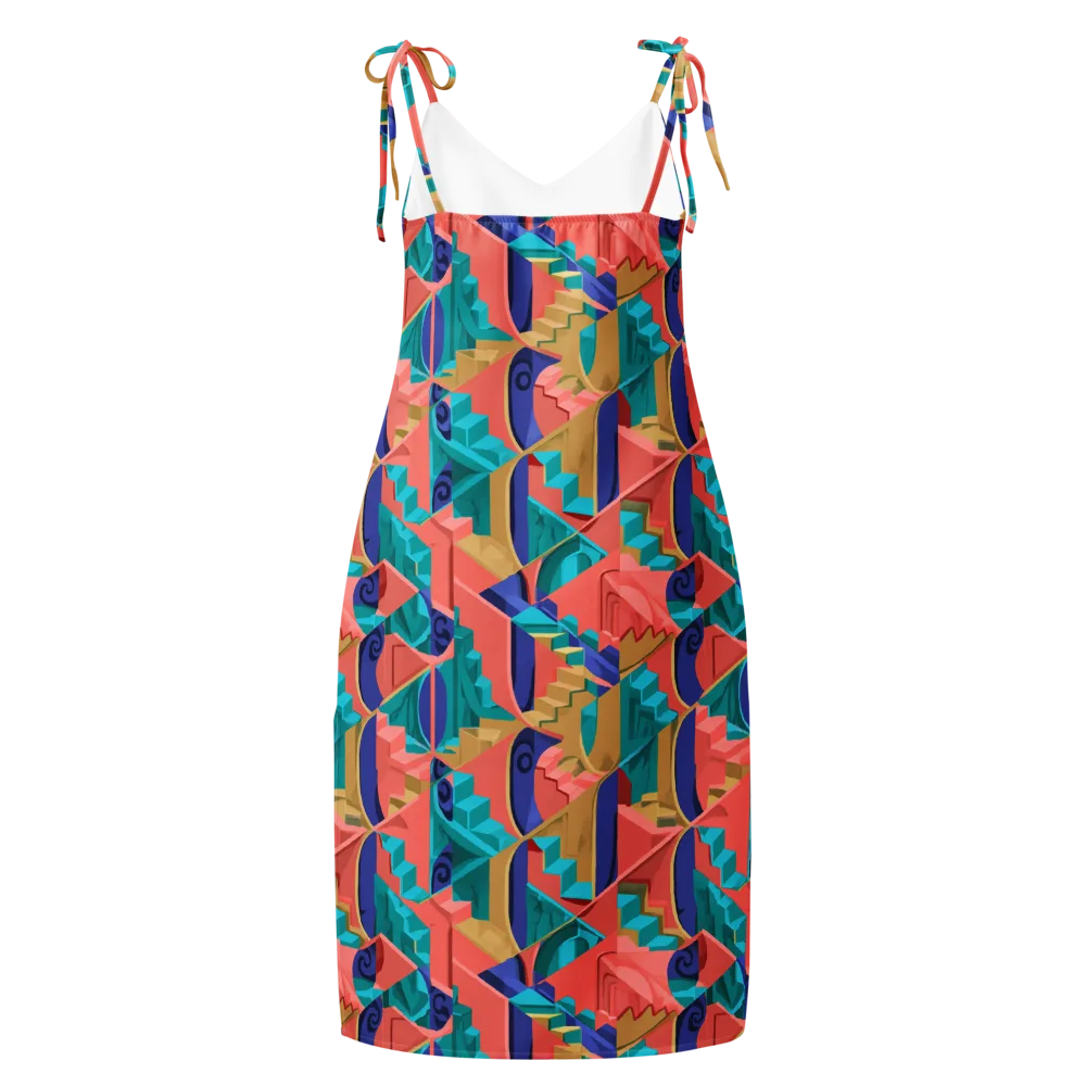 Chromatic Stairwell on Slip Dress — Back