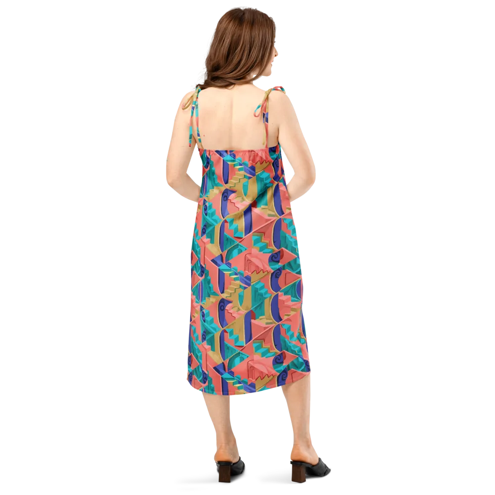Chromatic Stairwell on Slip Dress — Back