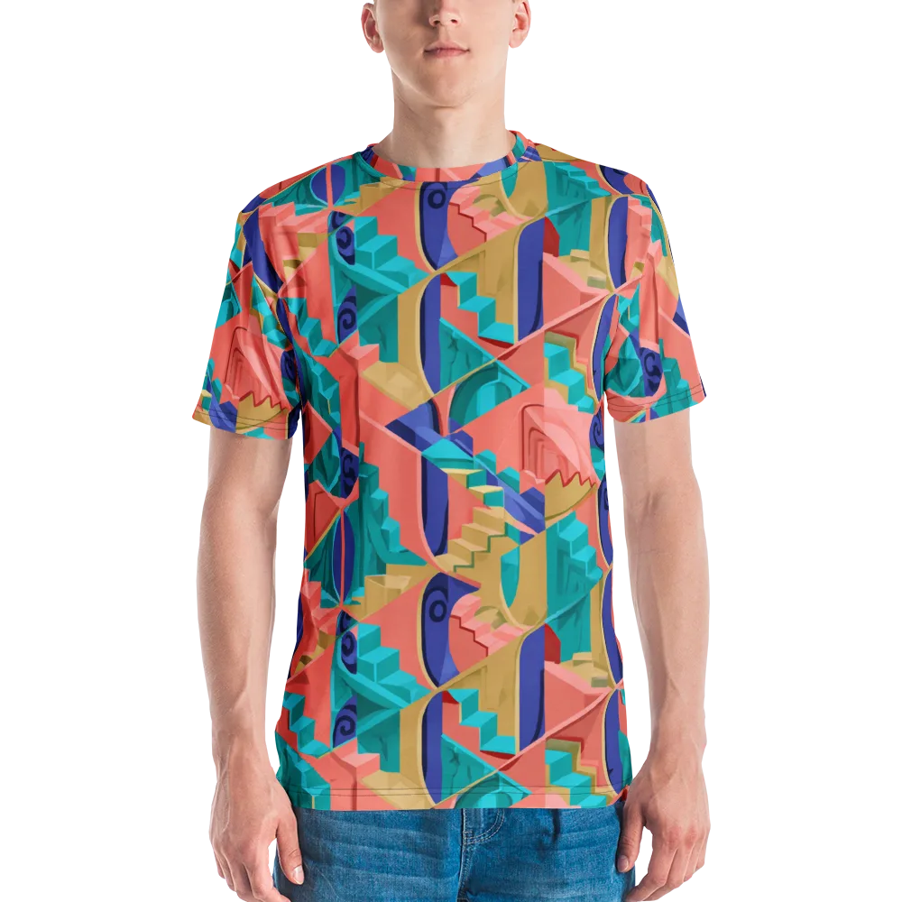 Chromatic Stairwell on Men's Crew Neck T-Shirt — Front