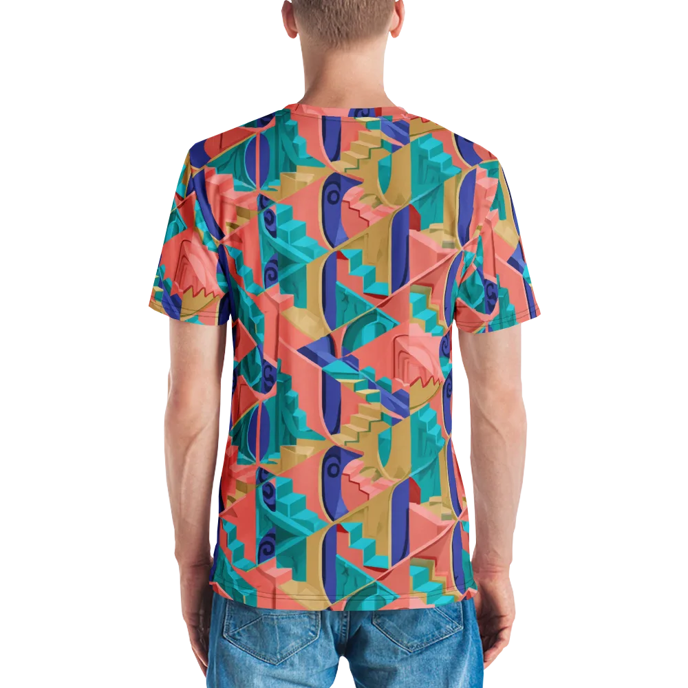 Chromatic Stairwell on Men's Crew Neck T-Shirt — Back