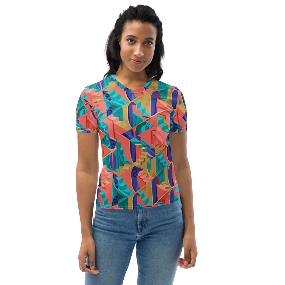 Chromatic Stairwell on Women's Crew Neck T-Shirt — Front