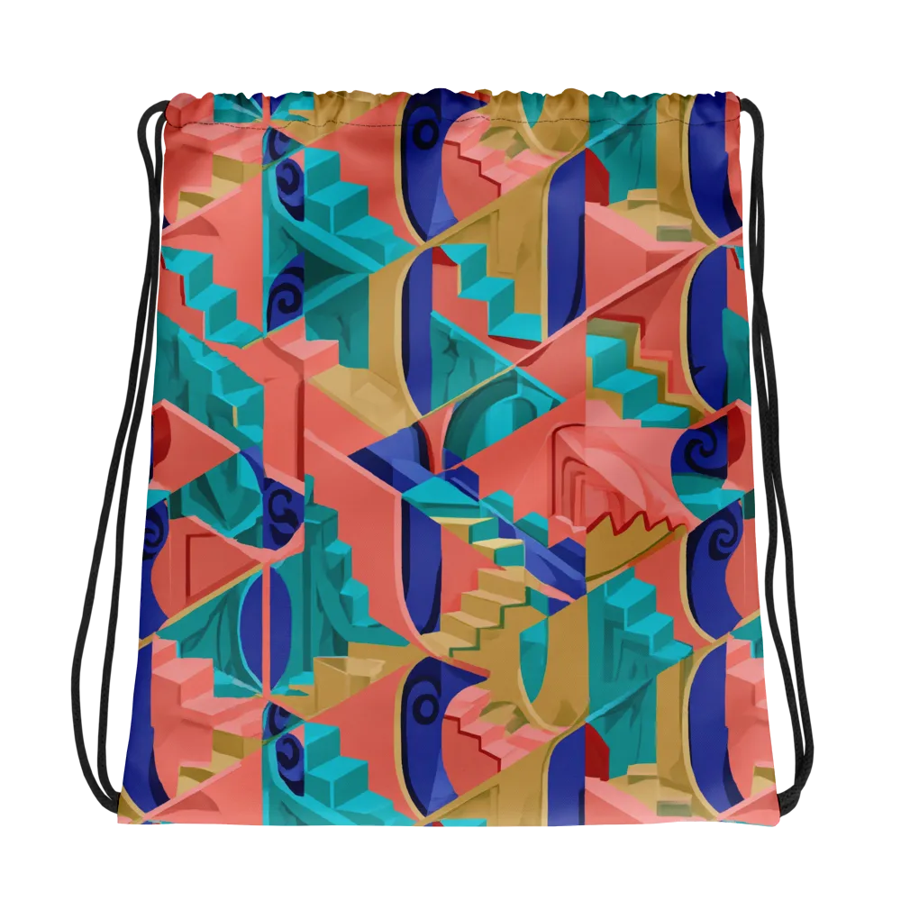Chromatic Stairwell on Drawstring Bag — Photo