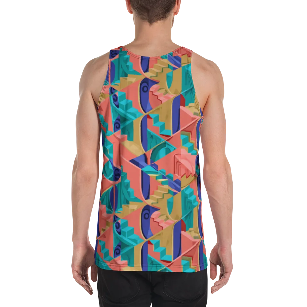 Chromatic Stairwell on Men's Tank Top — Back