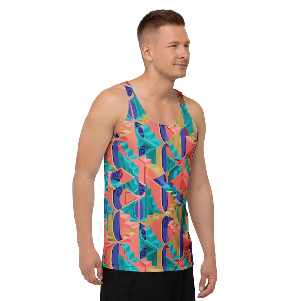Chromatic Stairwell on Men's Tank Top — Right Front
