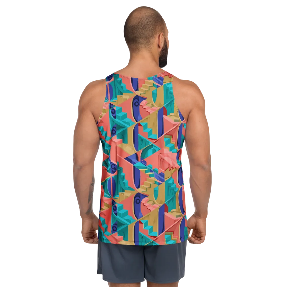 Chromatic Stairwell on Men's Tank Top — Back