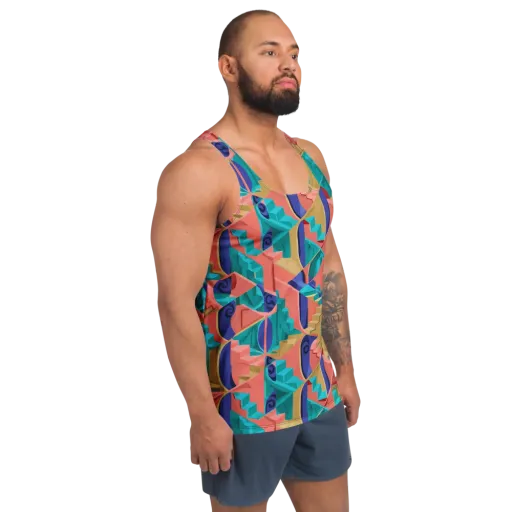 Chromatic Stairwell on a Men's Tank Top