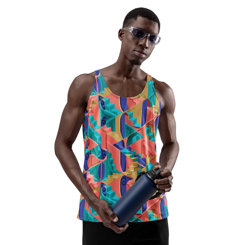 Chromatic Stairwell on Men's Tank Top — Front