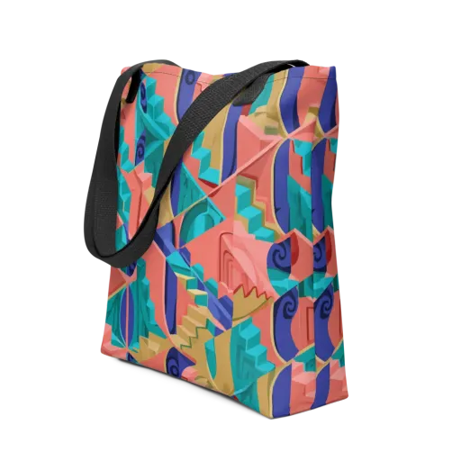 Chromatic Stairwell on a Tote Bag