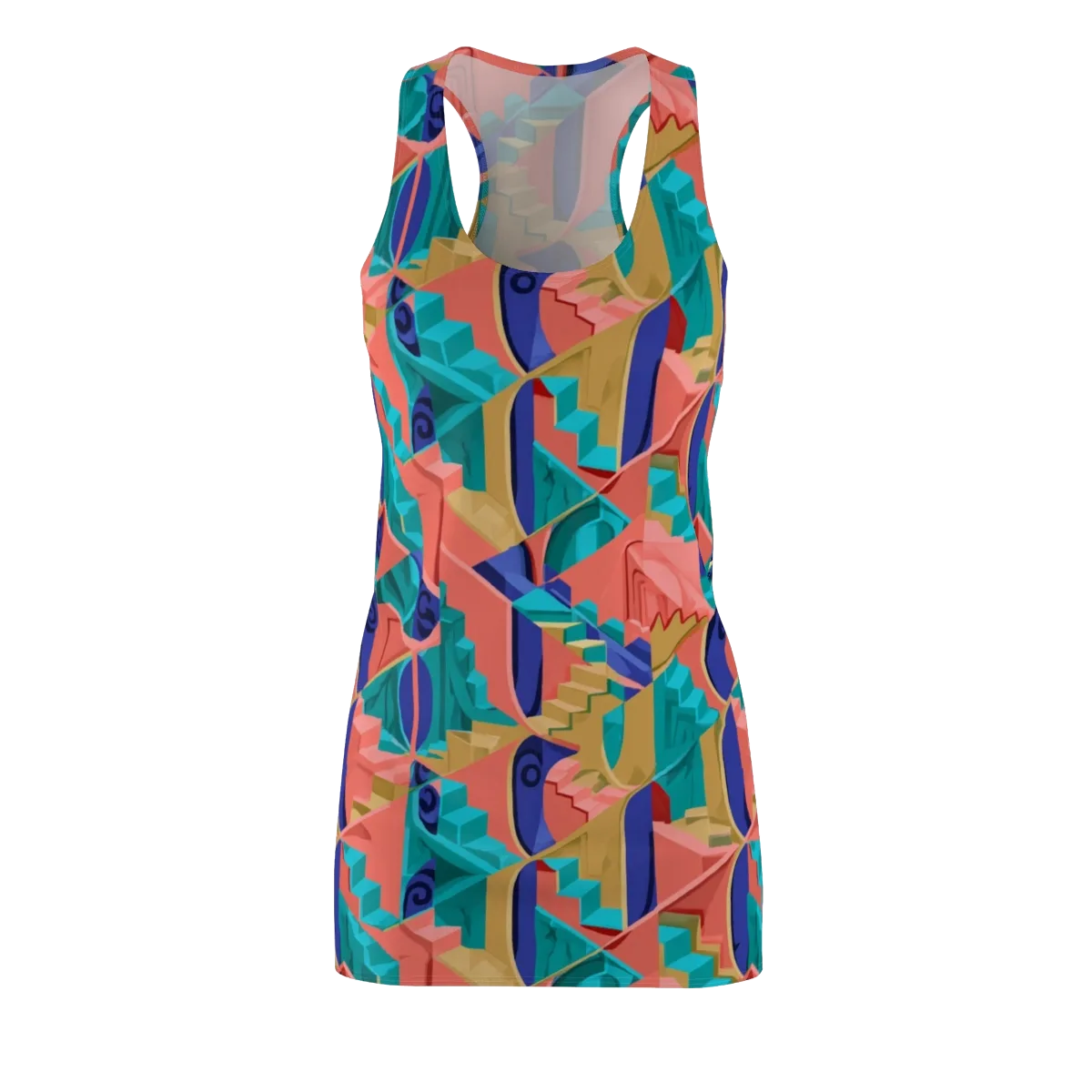 Chromatic Stairwell on Racerback Dress — Front