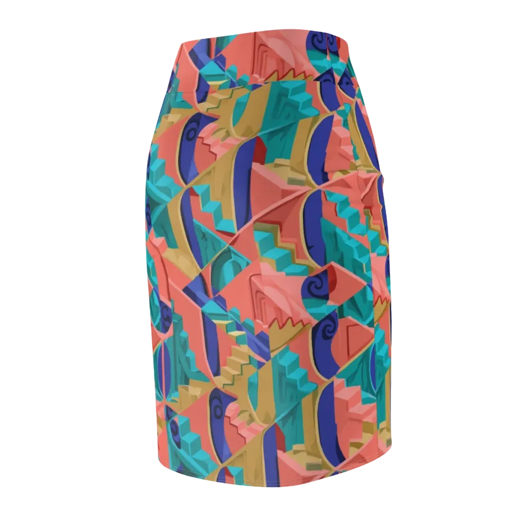 Chromatic Stairwell on Pencil Skirt — Back Side
