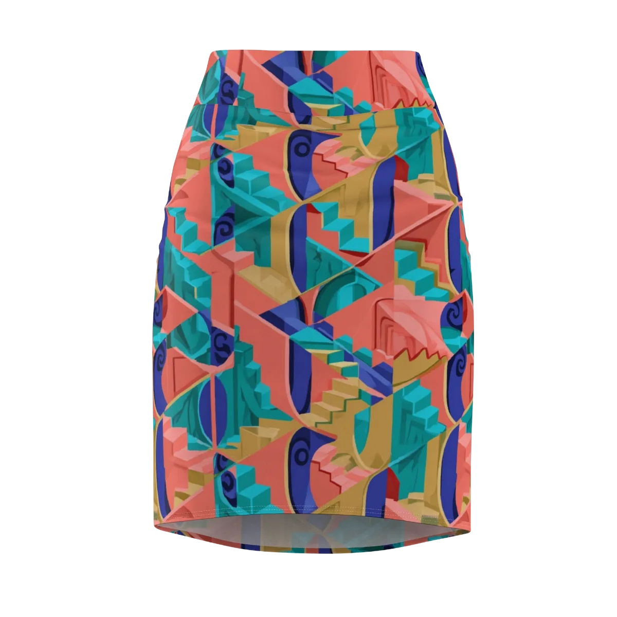 Chromatic Stairwell on Pencil Skirt — Front