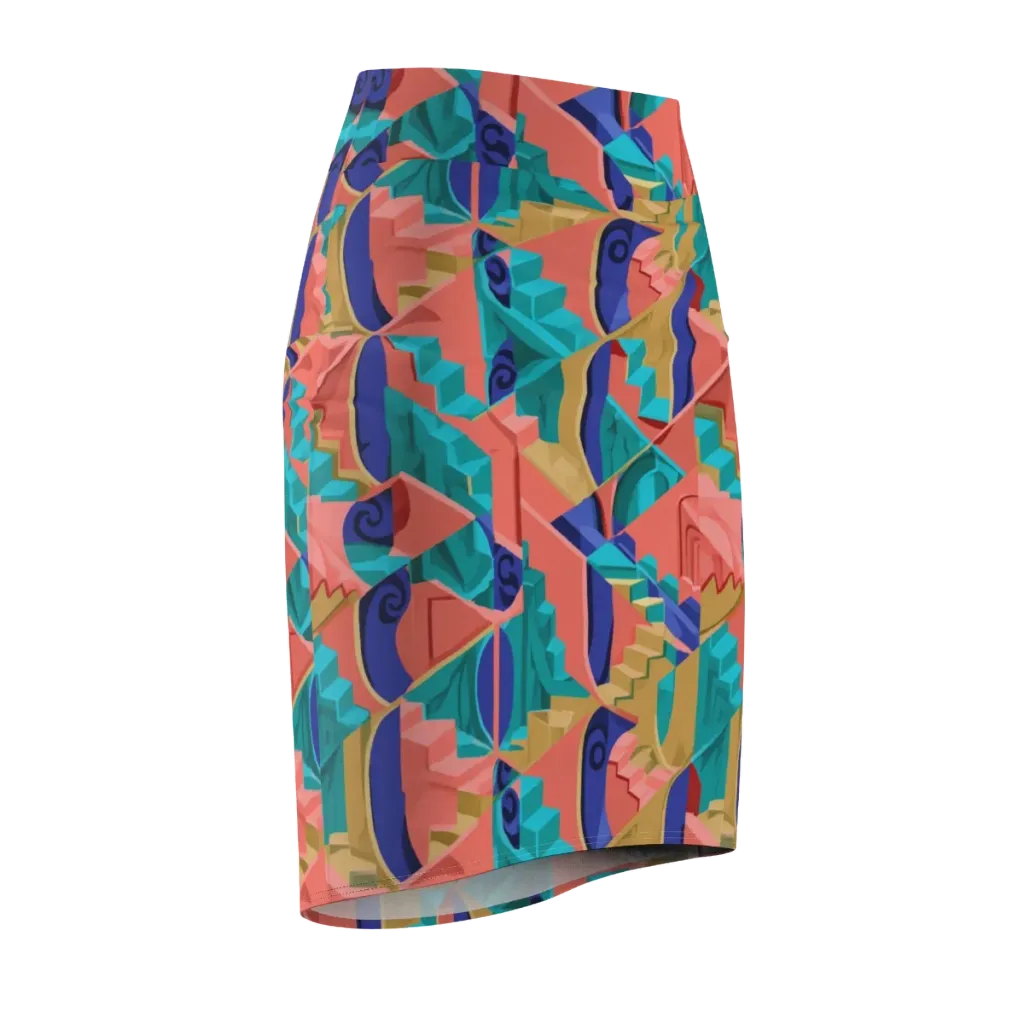 Chromatic Stairwell on Pencil Skirt — Front Side