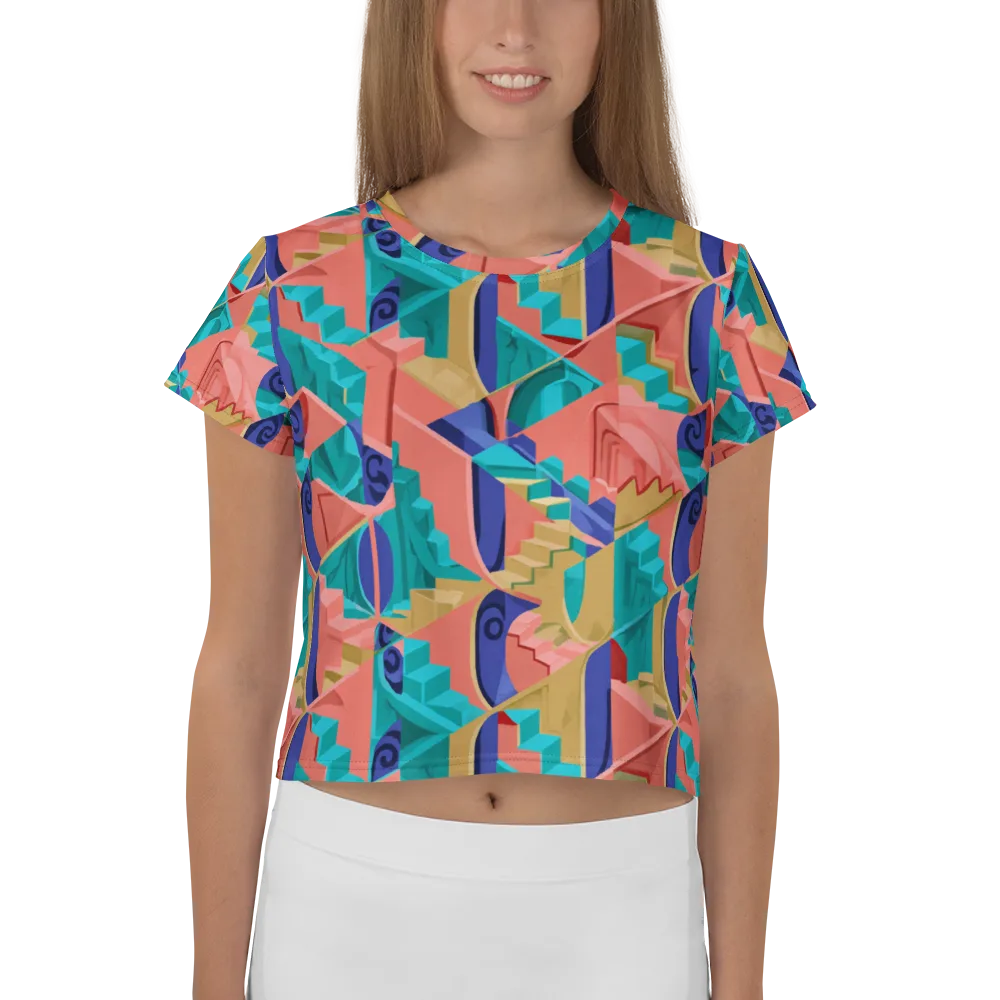 Chromatic Stairwell on Crop Tee — Front