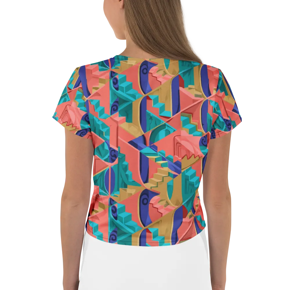 Chromatic Stairwell on Crop Tee — Back