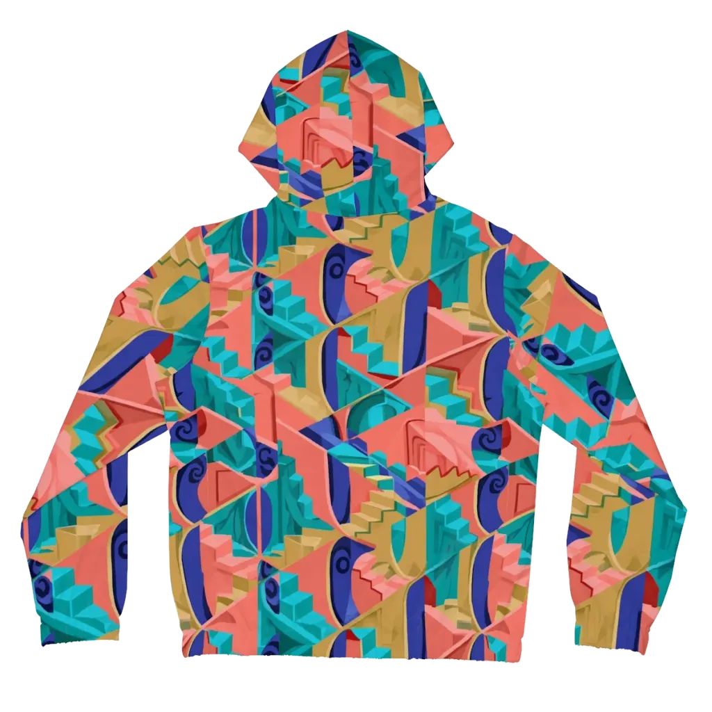 Chromatic Stairwell on Women's Full-Zip Hoodie — Back