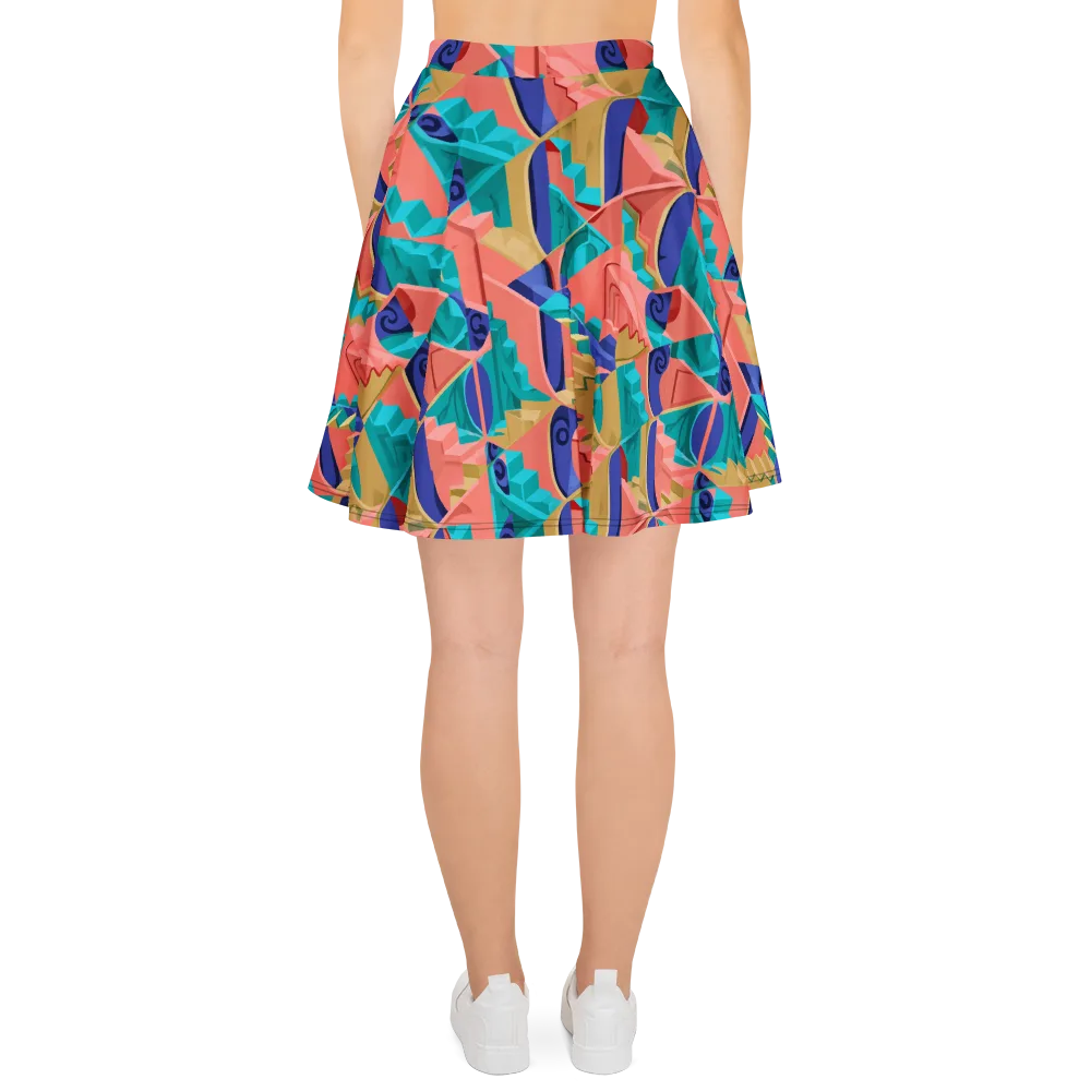 Chromatic Stairwell on Skater Skirt — Back