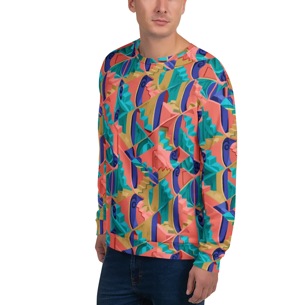 Chromatic Stairwell on Sweatshirt — Left Front