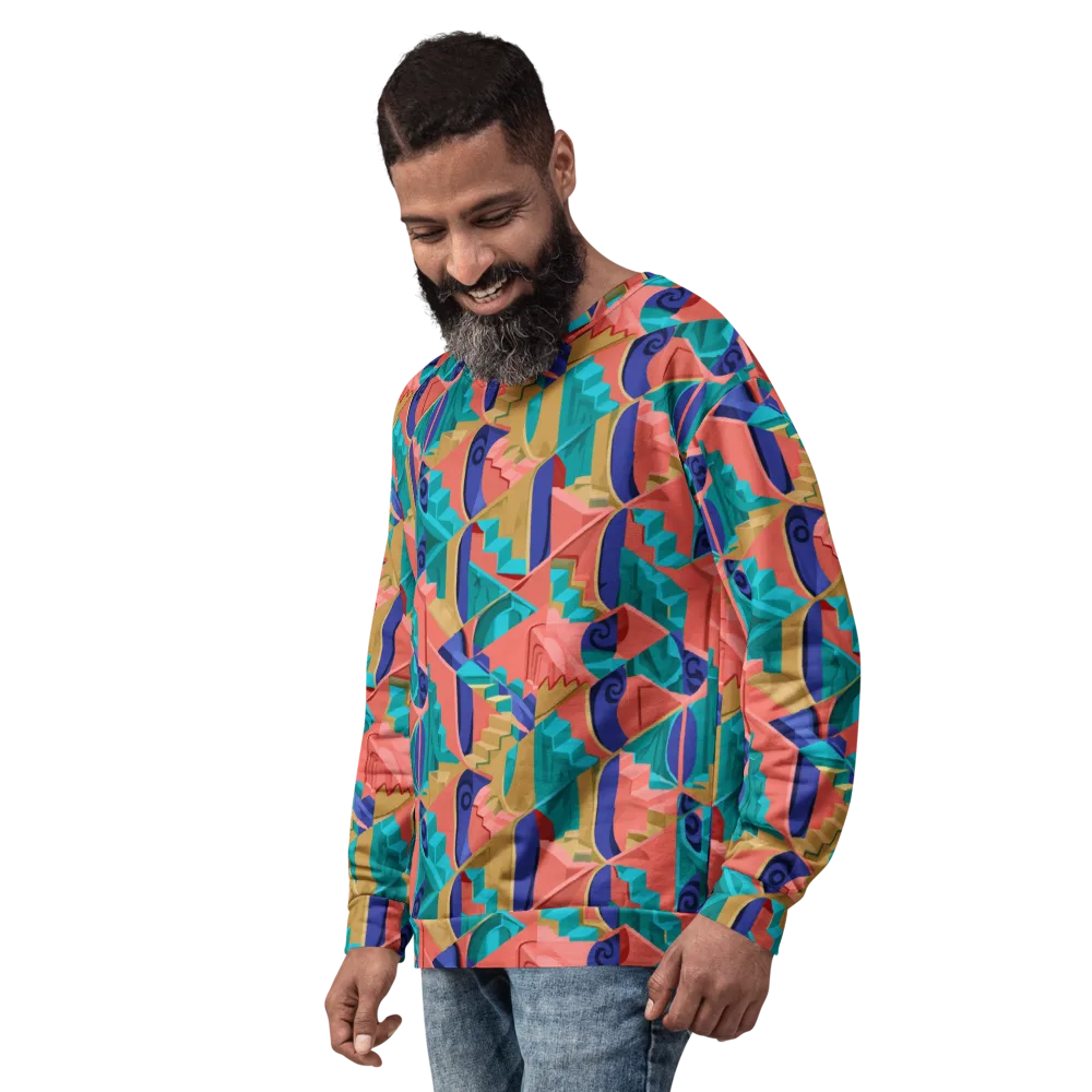 Chromatic Stairwell on Sweatshirt — Left Front