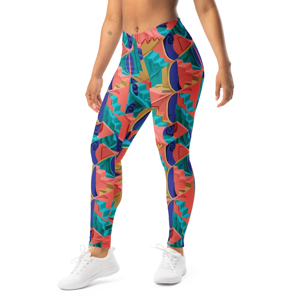 Chromatic Stairwell on Leggings — Left Front