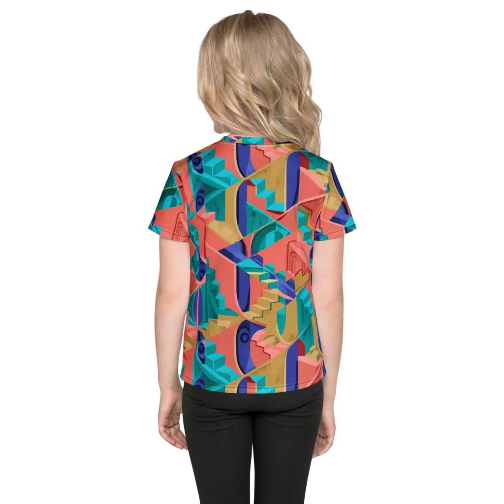 Chromatic Stairwell on Kids Crew Neck T-Shirt — Back