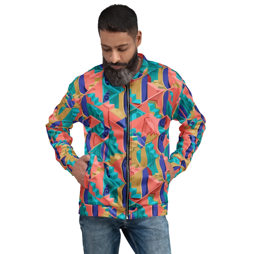 Chromatic Stairwell on Bomber Jacket — Front