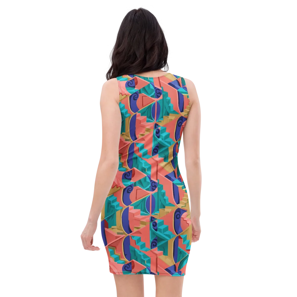 Chromatic Stairwell on Bodycon Dress — Back