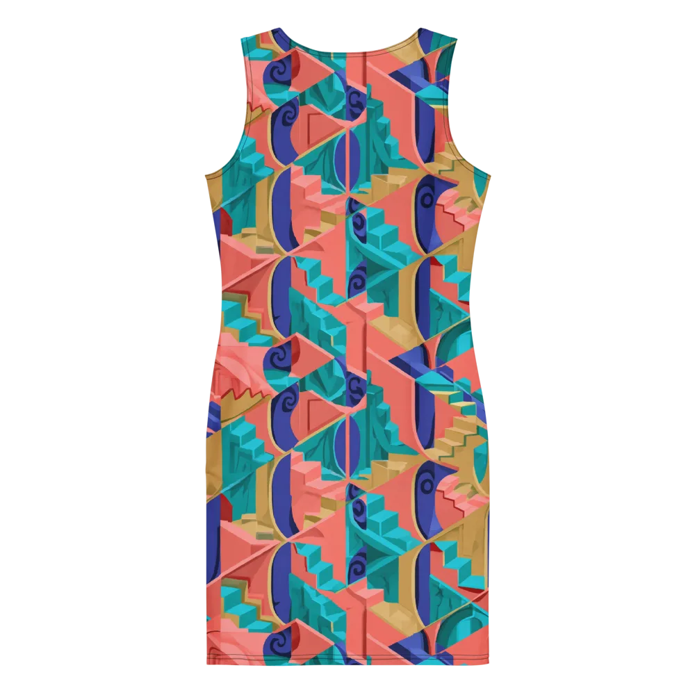 Chromatic Stairwell on Bodycon Dress — Back