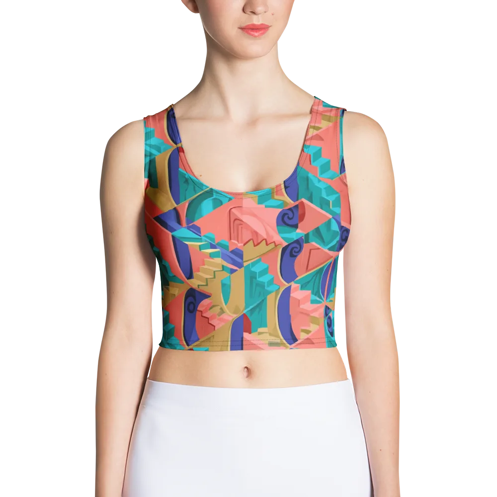 Chromatic Stairwell on Crop Top — Front