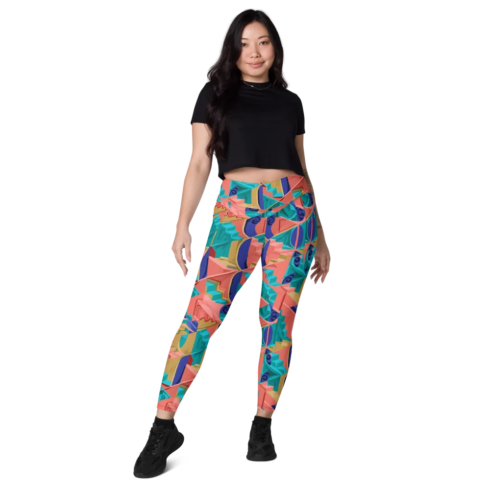 Chromatic Stairwell on Leggings with Pockets — Front
