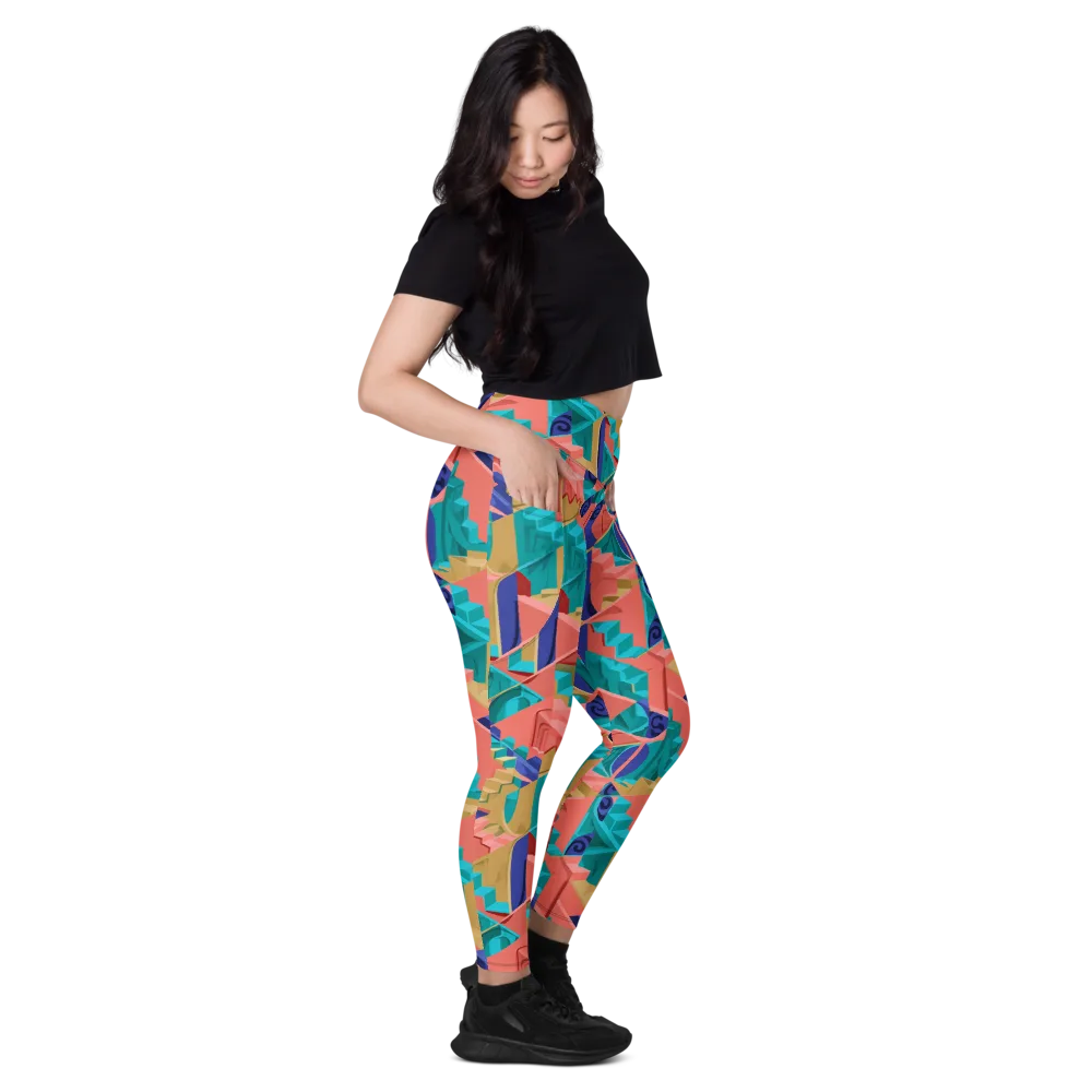 Chromatic Stairwell on Leggings with Pockets — Right