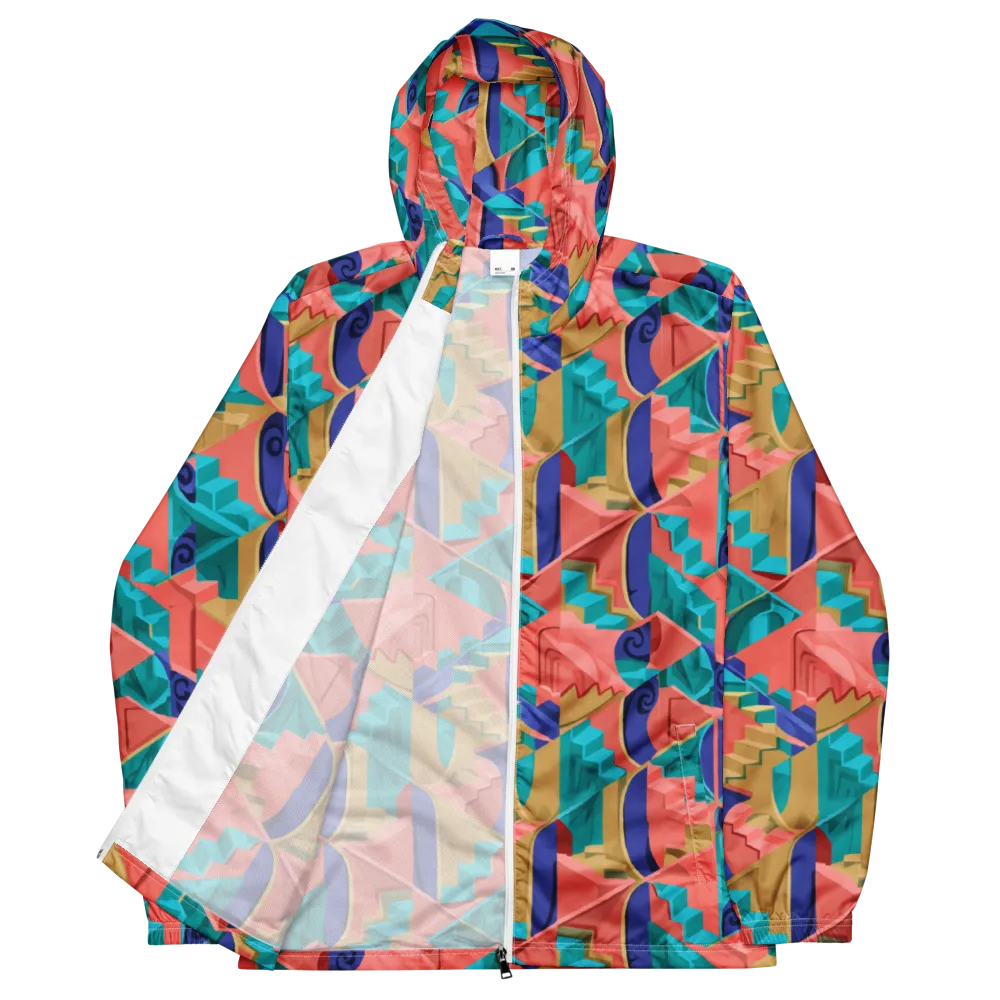 Chromatic Stairwell on Men's Windbreaker — Front