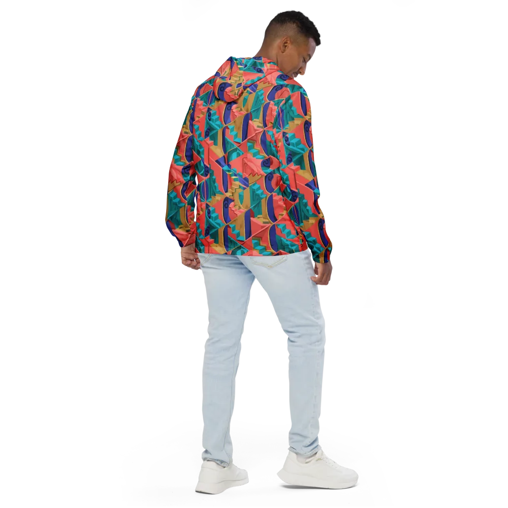 Chromatic Stairwell on Men's Windbreaker — Back