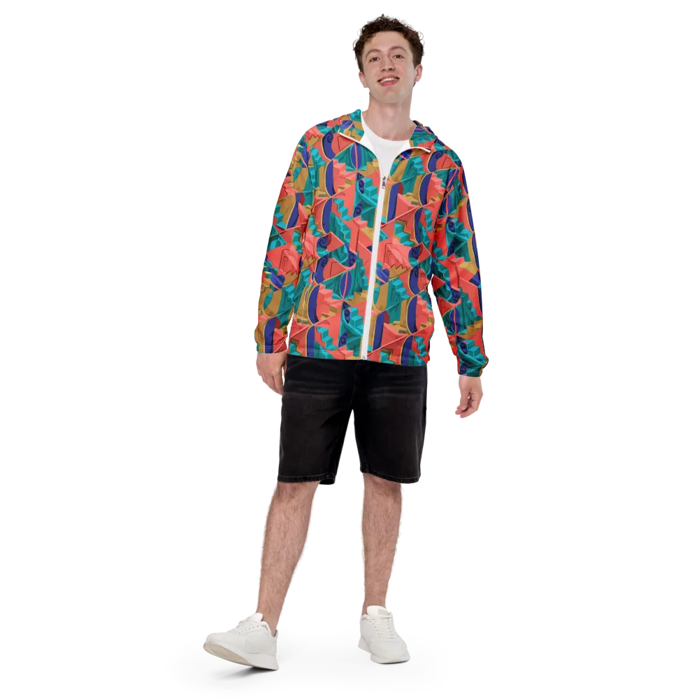 Chromatic Stairwell on Men's Windbreaker — Front