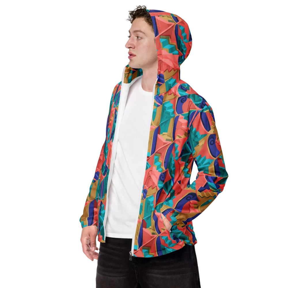 Chromatic Stairwell on Men's Windbreaker — Left Front