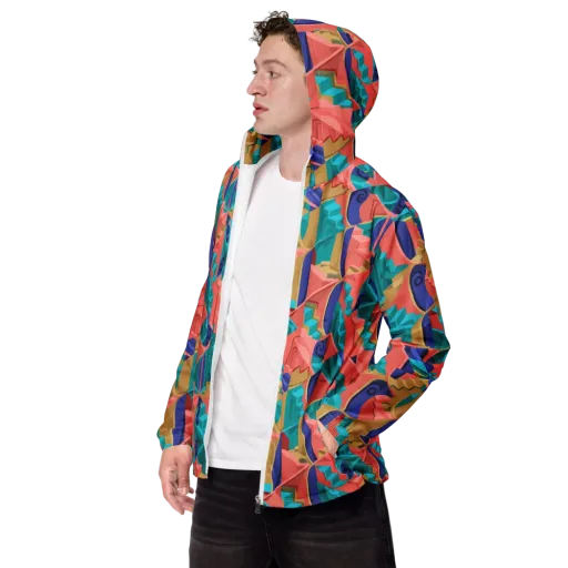Chromatic Stairwell on a Men's Windbreaker