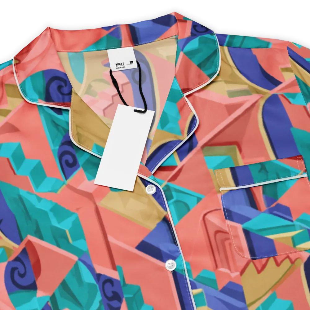 Chromatic Stairwell on Women's Short Sleeve Pajama Top — Product details