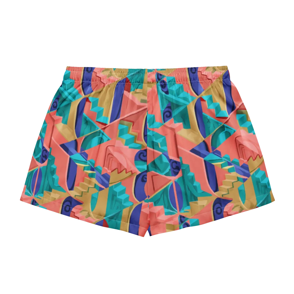 Chromatic Stairwell on Women's Pajama Shorts — Back