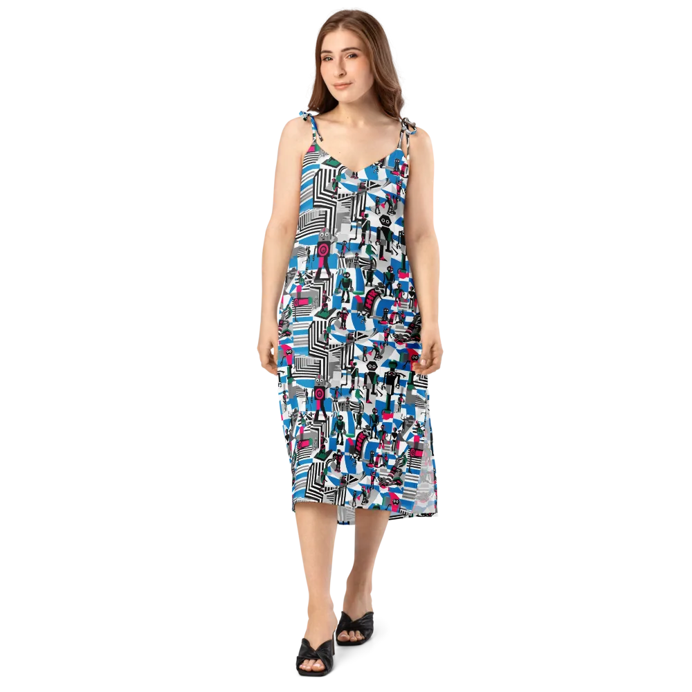 Synthetic Circus on Slip Dress — Front