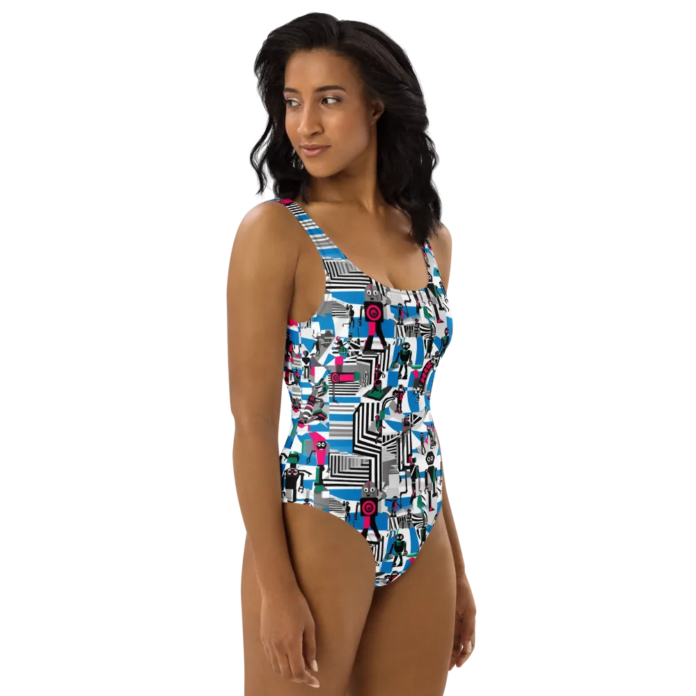 Synthetic Circus on One-Piece Swimsuit — Right